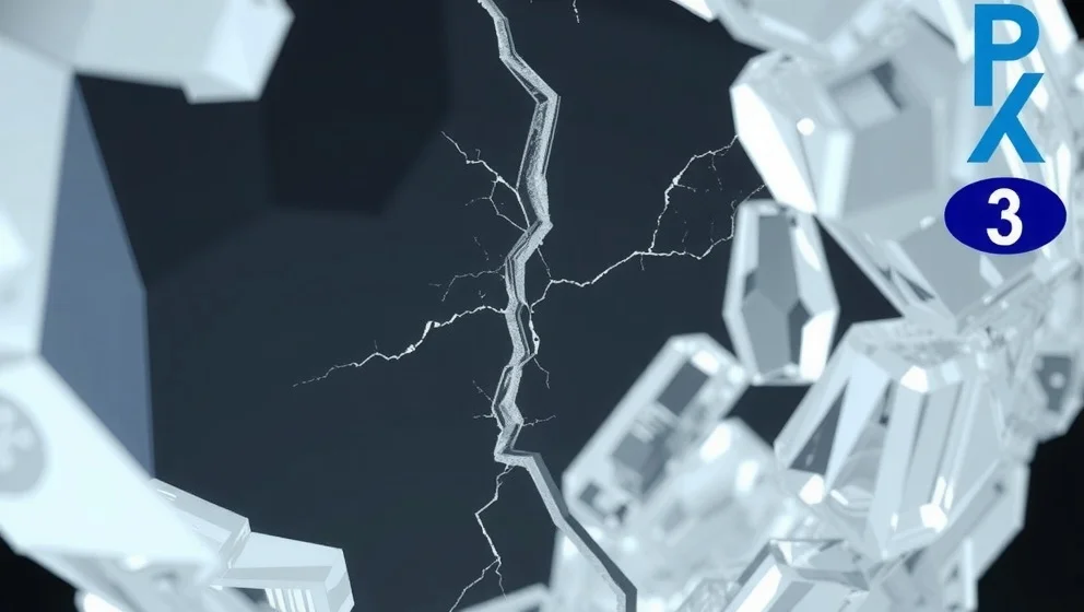 En spricka i kristallen växer långsamt